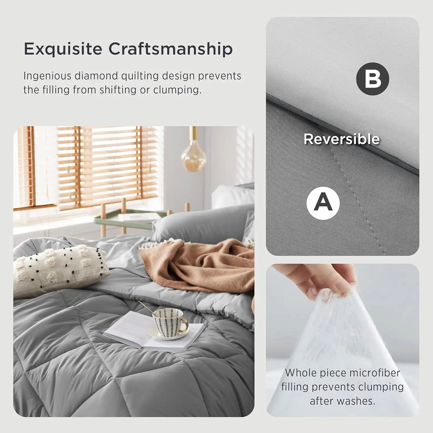 Reversible Queen Bed Comforter Set