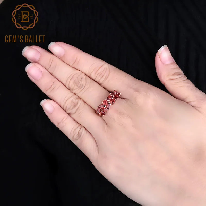 925 Sterling Silver Rose Gold Plated Gemstone Ring