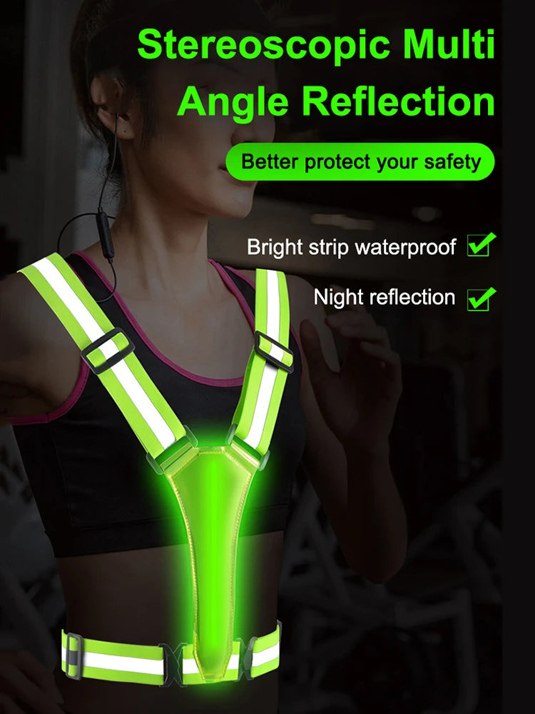 LED Reflective Running Vest
