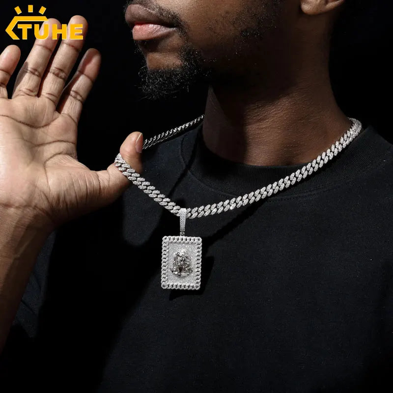 18k Plated Jesus Pendant Necklace