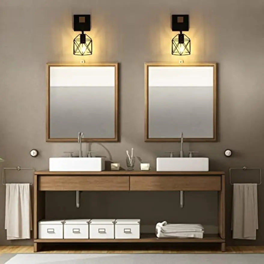 Pack of 2 Black Wall Sconce