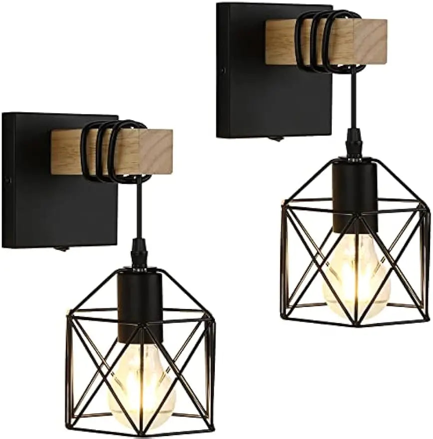 Pack of 2 Black Wall Sconce