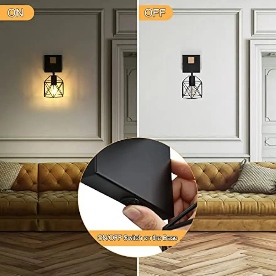 Pack of 2 Black Wall Sconce