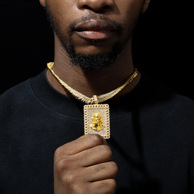 18k Plated Jesus Pendant Necklace