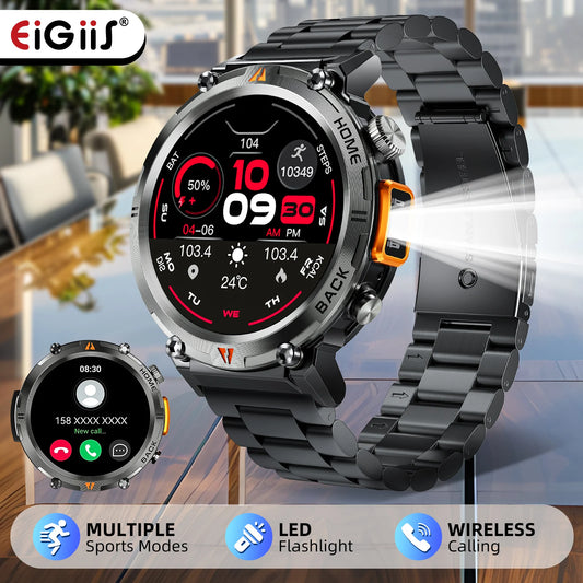 Men's Bluetooth Call Smart Watch With Flashlight