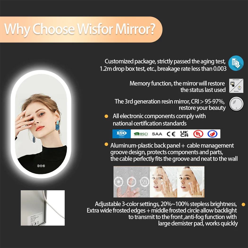 Smart Oval LED Bathroom Mirror
