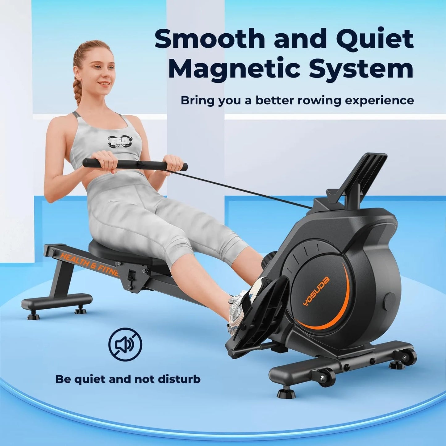 Magnetic/Water Rowing Machine with Bluetooth, App Supported