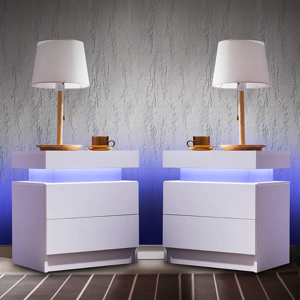 Bedside Tables for the Bedroom with LED lights