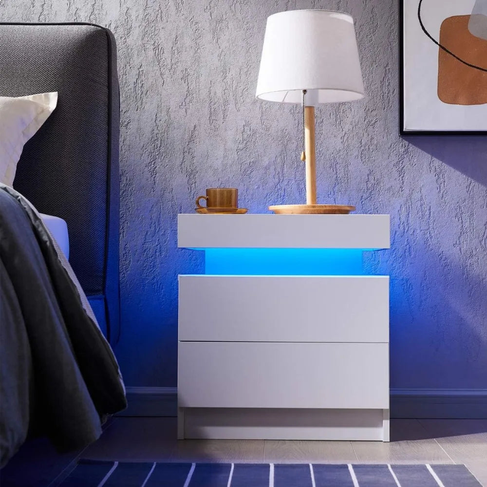 Bedside Tables for the Bedroom with LED lights