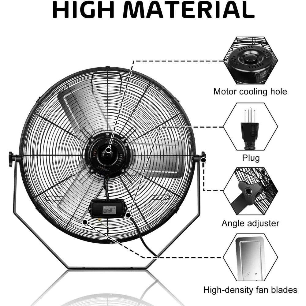 24 Inch Industrial Metal Wall Mount Fan