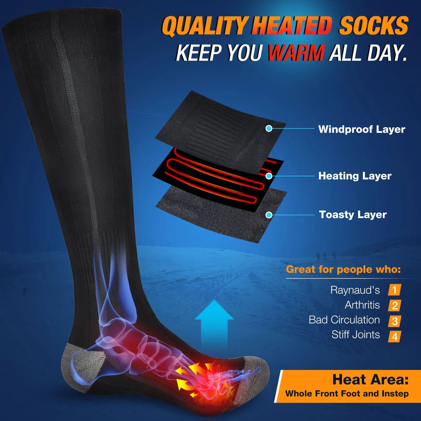 Electric Heated Socks with Power Bank