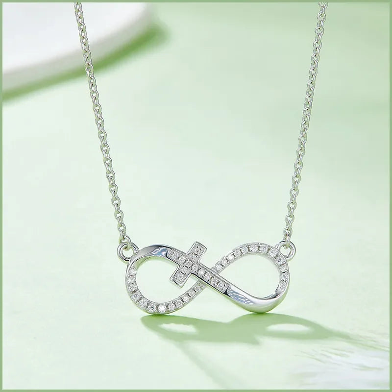 925 Sterling Silver Moissanite Christian Necklace