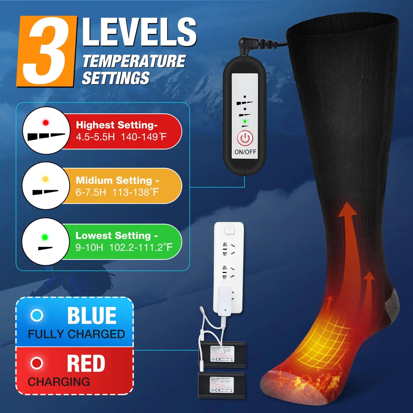 Electric Heated Socks with Power Bank