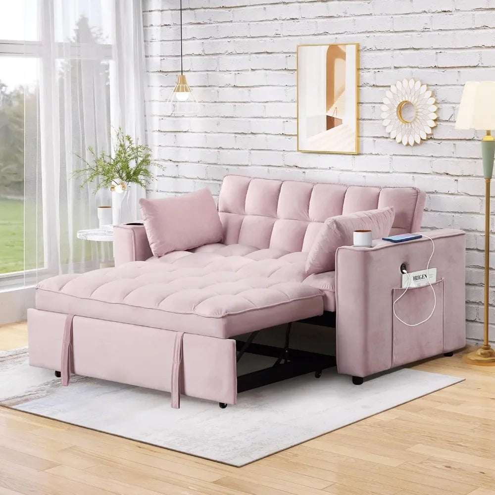 Velvet Pull Out Sofa Bed