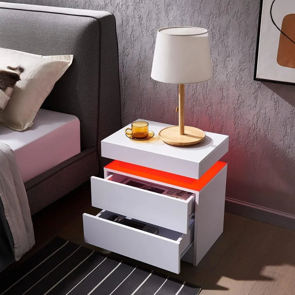 Bedside Tables for the Bedroom with LED lights