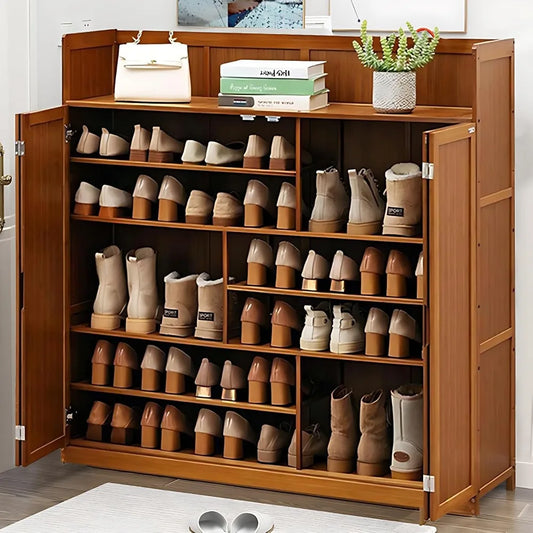 7 Tier Shoe Cabinet with Folding Doors