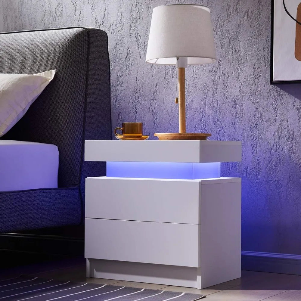 Bedside Tables for the Bedroom with LED lights